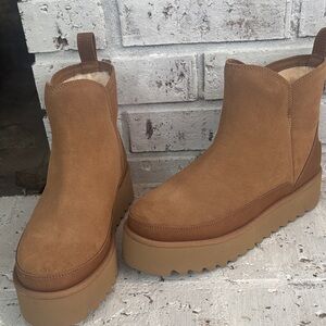 UGG Women's Brown Suede Platform Boots